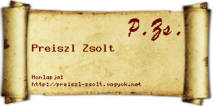 Preiszl Zsolt névjegykártya
